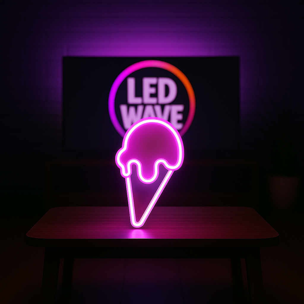 Ice-cream (Pink + White) Neon Sign