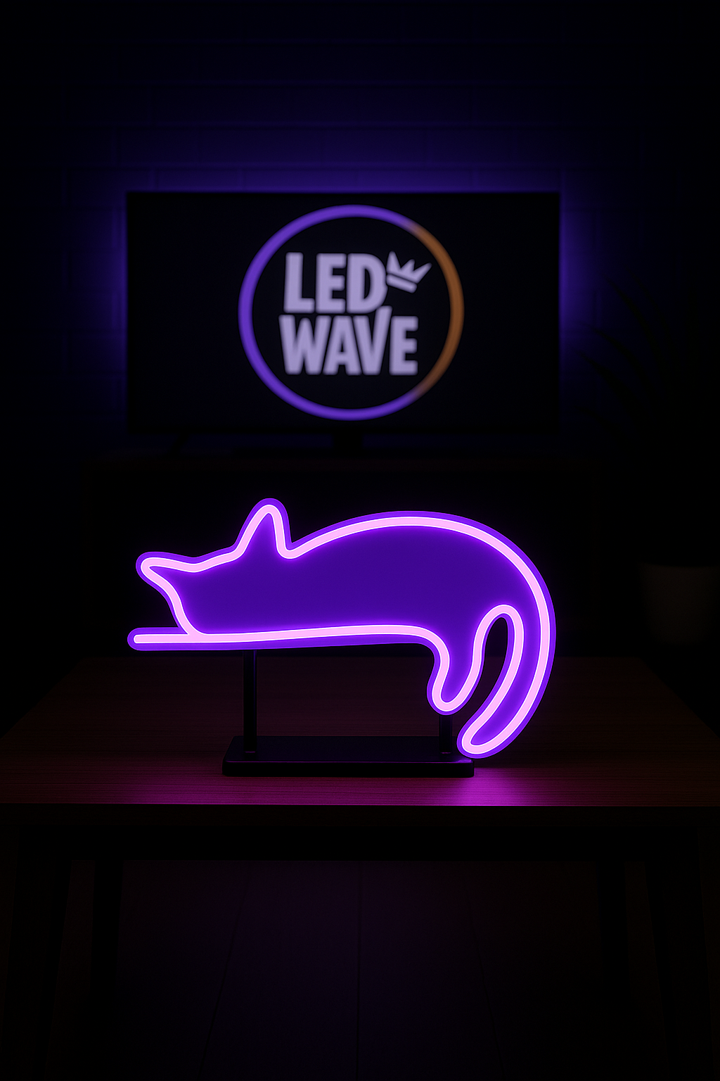 Purple Cat Neon Sign