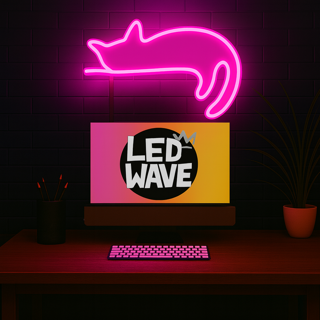 Pink Cat Neon Sign