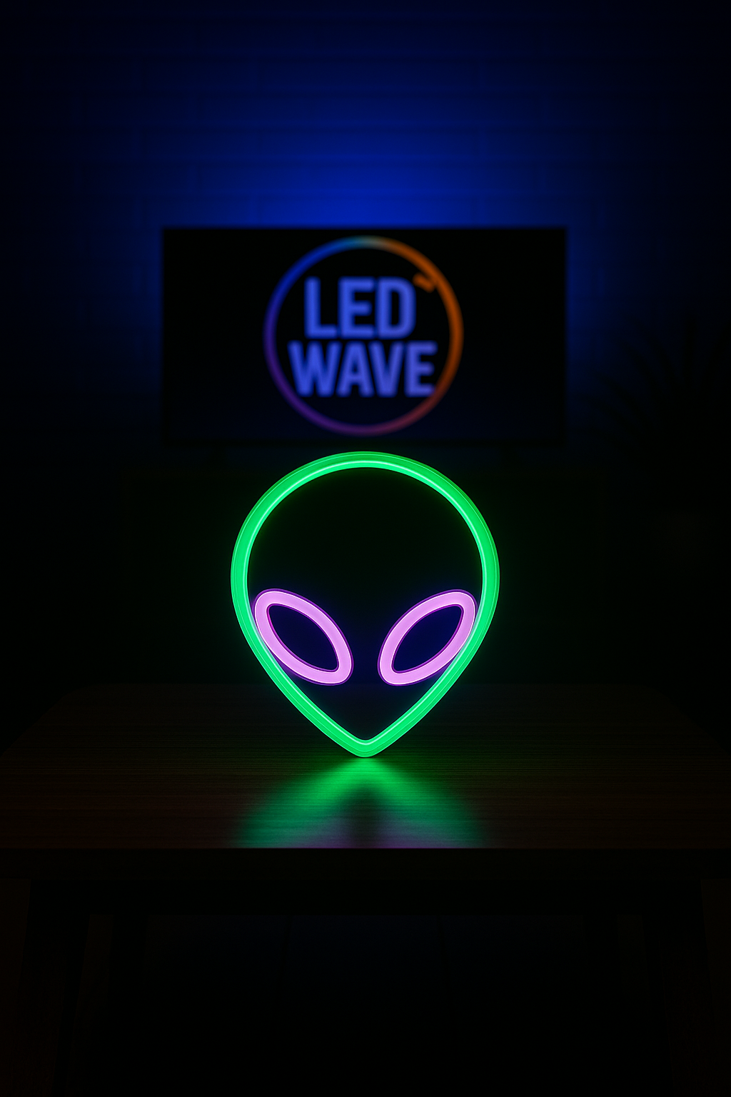 Alien (Green + Purple) Neon sign