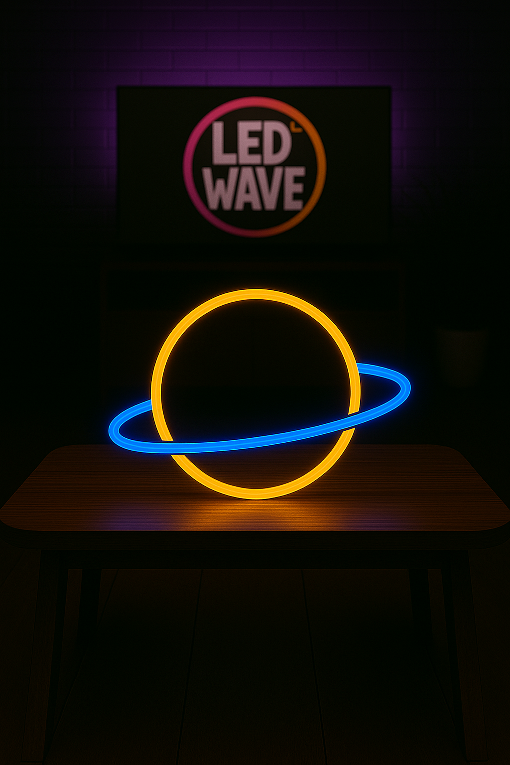 Planet (Yellow + Blue) Neon Sign