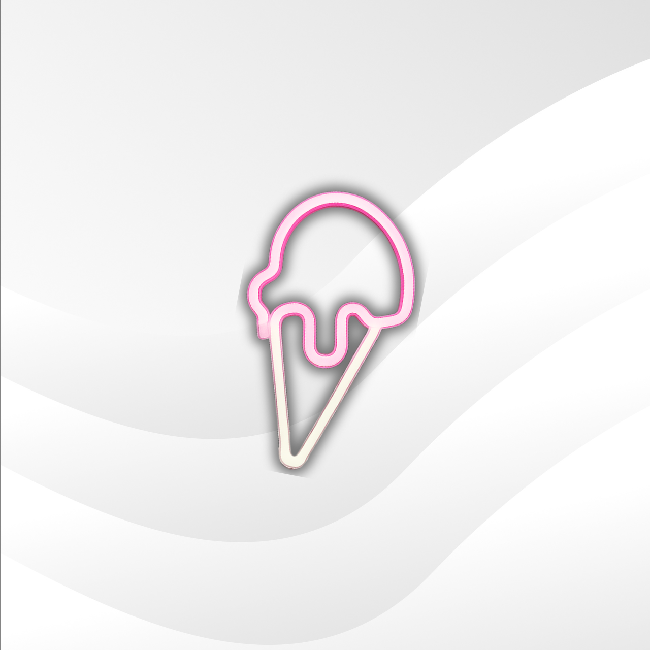 Ice-cream (Pink + White) Neon Sign