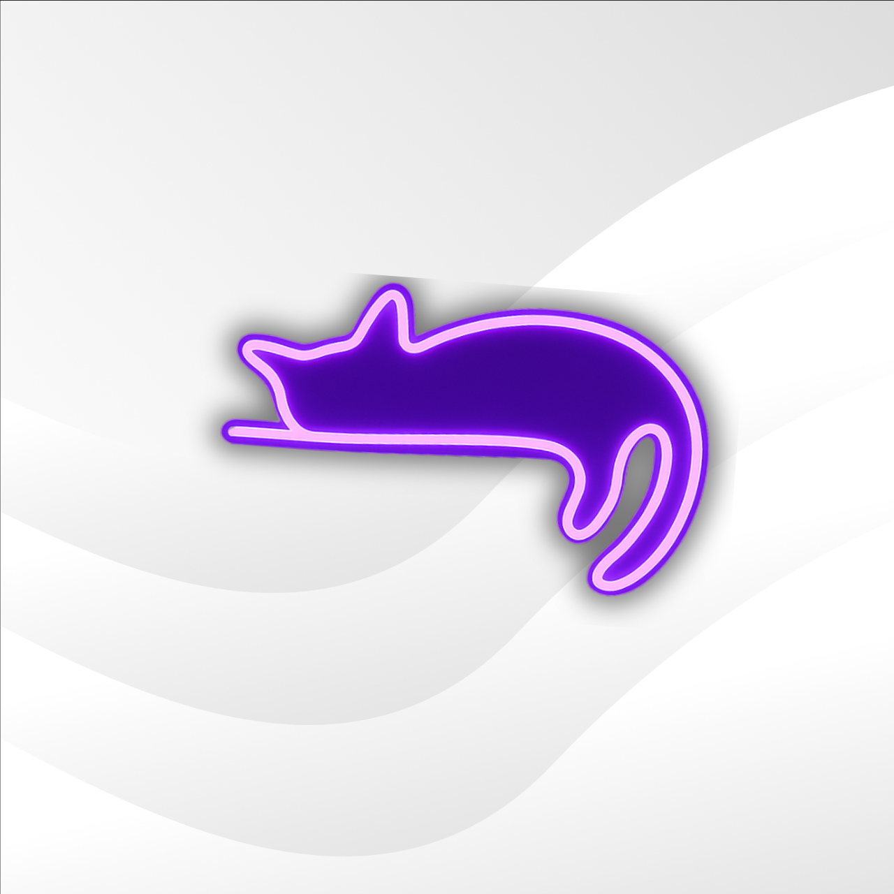 Purple Cat Neon Sign