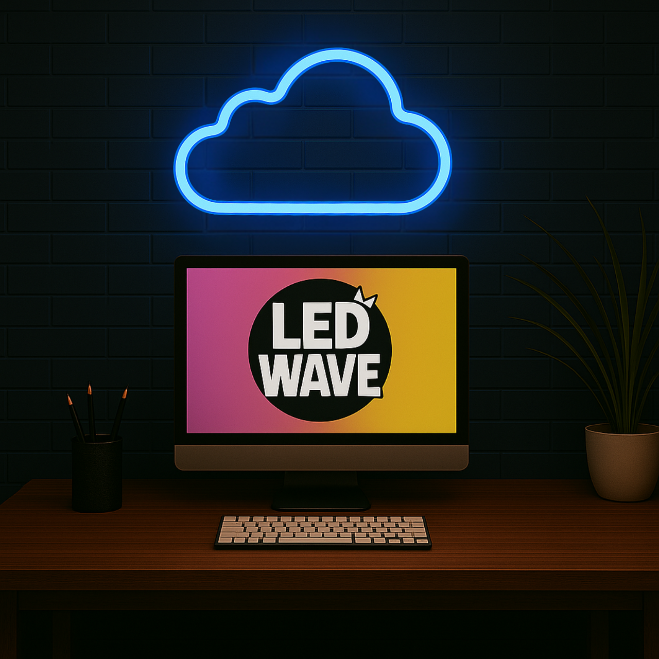 Blue Cloud Neon Sign