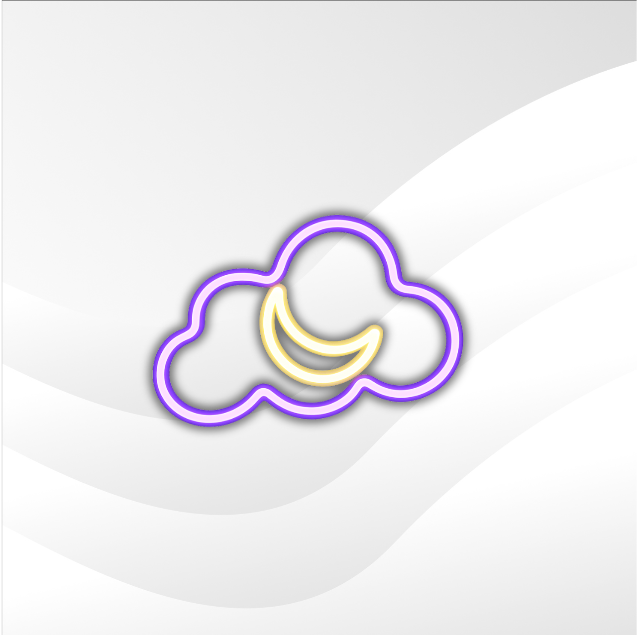 Warm Moon + Pink Cloud Neon Sign